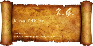 Kuna Géza névjegykártya