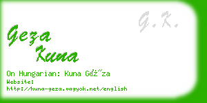 geza kuna business card